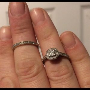 White gold and diamond bridal set